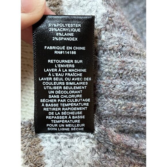 Frye NWT Ultra-Soft Striped Half-Zip Sweater XL Gray Beige Blend Womens Knitwear - Picture 10 of 10